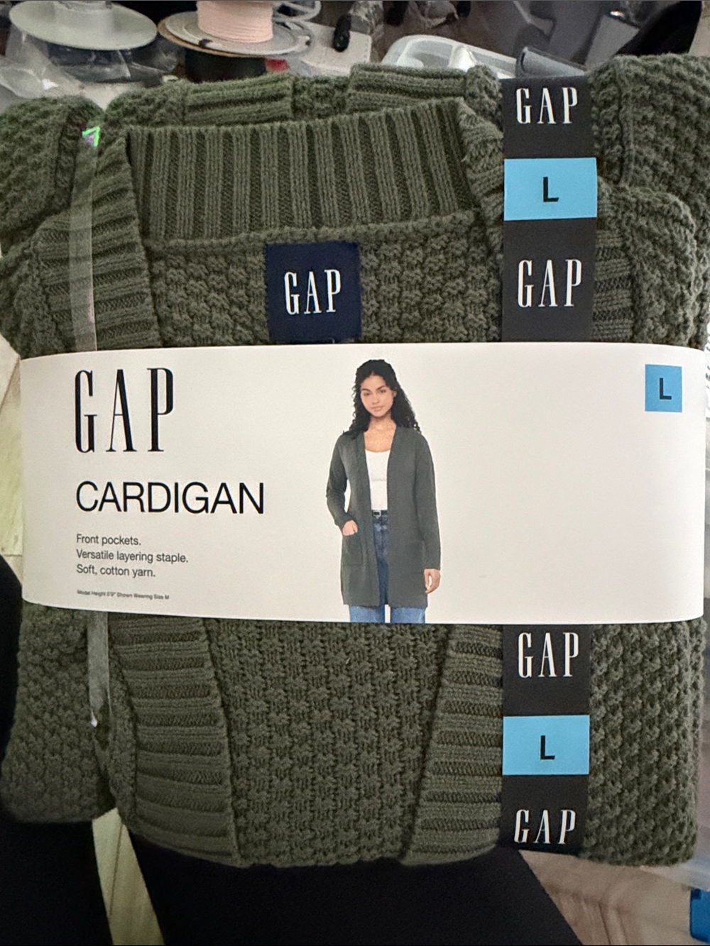 GAP Olive Green Chunky Knit Cardigan